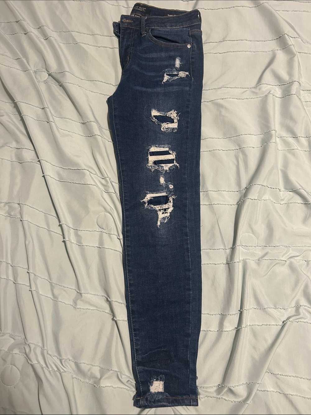 Judy Blue Dark Blue Distressed Skinny Jeans